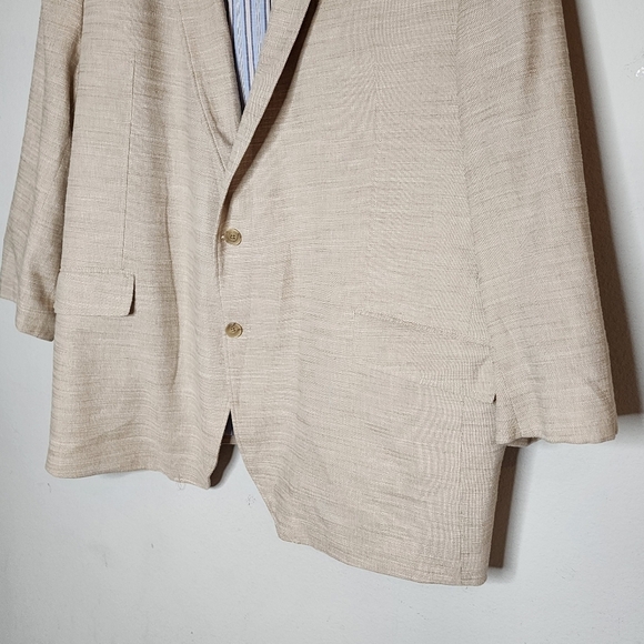 Joseph Abboud cotton 2-button beige blazer.  Men's size 3X - Picture 5 of 16